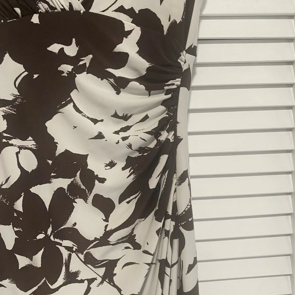 Lauren Ralph Lauren Body Con Dress Brown and Beige Size 4 - Picture 6 of 13